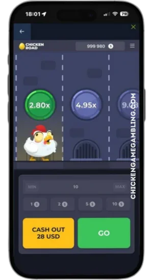 Ekran rozgrywki Chicken Road