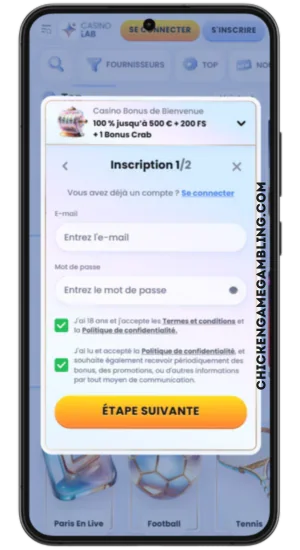Inscription et jeu